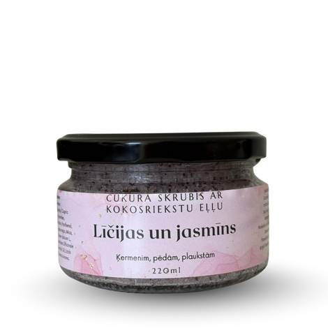 CUKURA SKRUBIS AR KOKOSRIEKSTU EĻĻU - LĪČIJAS UN JASMĪNS
